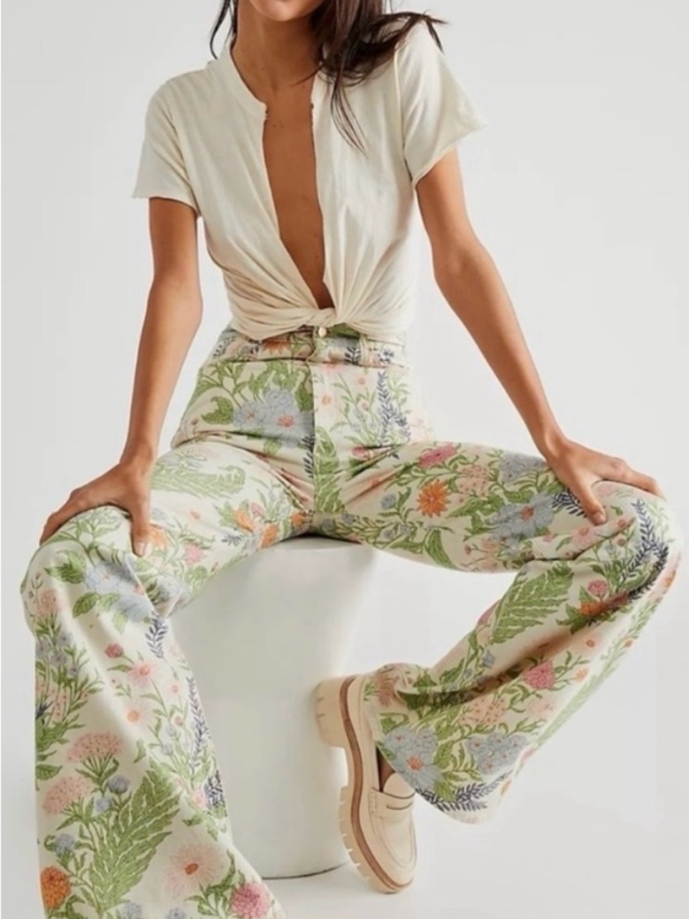 ✨ RARE ✨ Wrangler x Free People Wanderer Flare - Wallflower Print - Picture 2 of 8